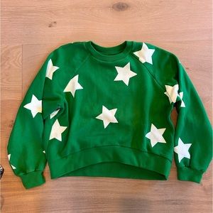 Cynthia Rowley green sweatshirt with white stars